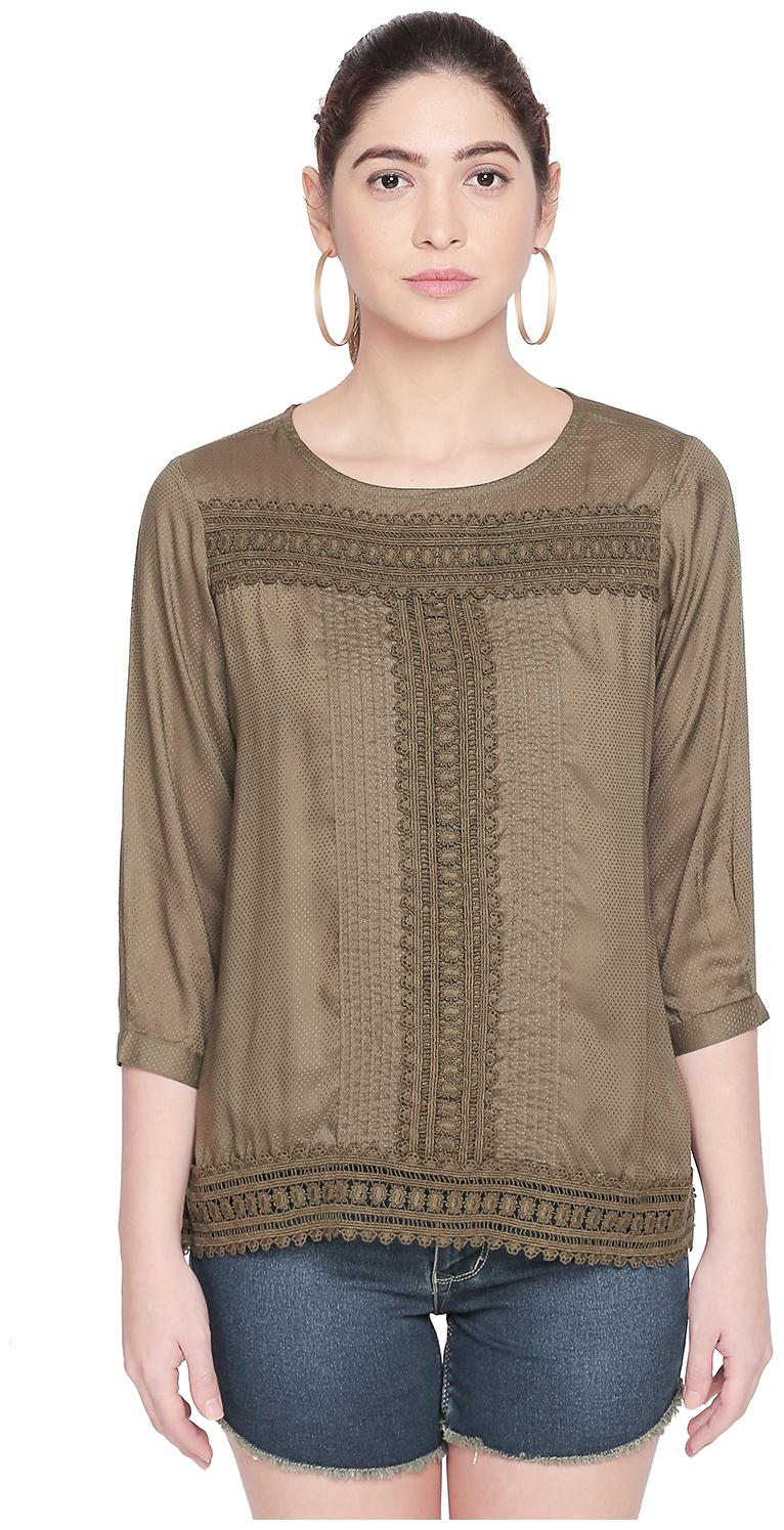 

Honey By Pantaloons Women Solid Regular top - Brown