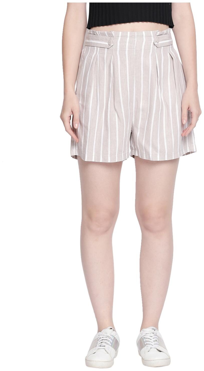 

Honey By Pantaloons Women Striped Regular shorts - Beige