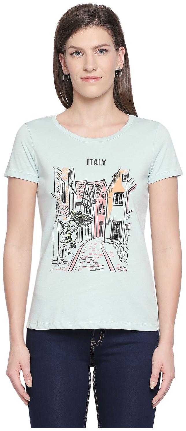 

Honey By Pantaloons Women Green Regular fit Round neck Cotton T shirt