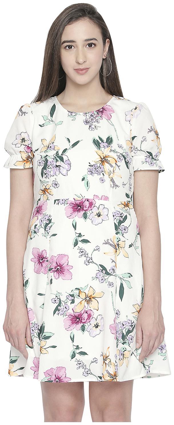 

Honey By Pantaloons White Floral Fit flare dress