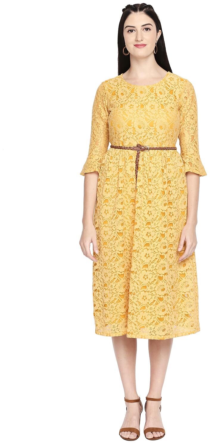 

Honey By Pantaloons Yellow Printed Maxi dress