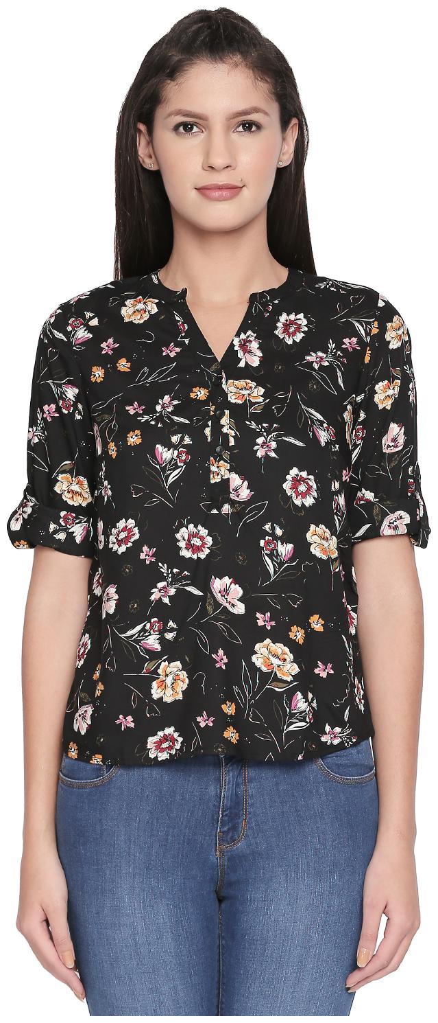 

Honey By Pantaloons Women Floral Regular top - Black
