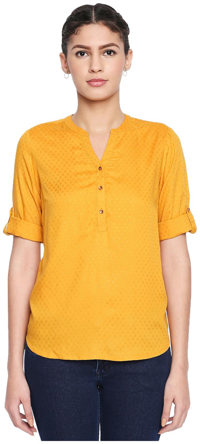 

Honey By Pantaloons Women Solid Regular top - Yellow