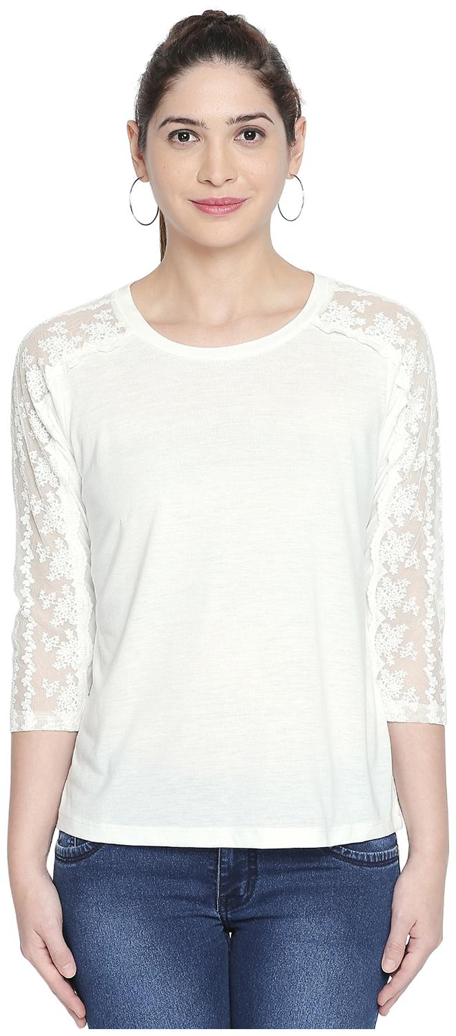 

Honey By Pantaloons Women Solid Regular top - White