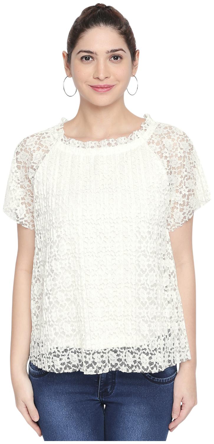 

Honey By Pantaloons Women Self design Regular top - White