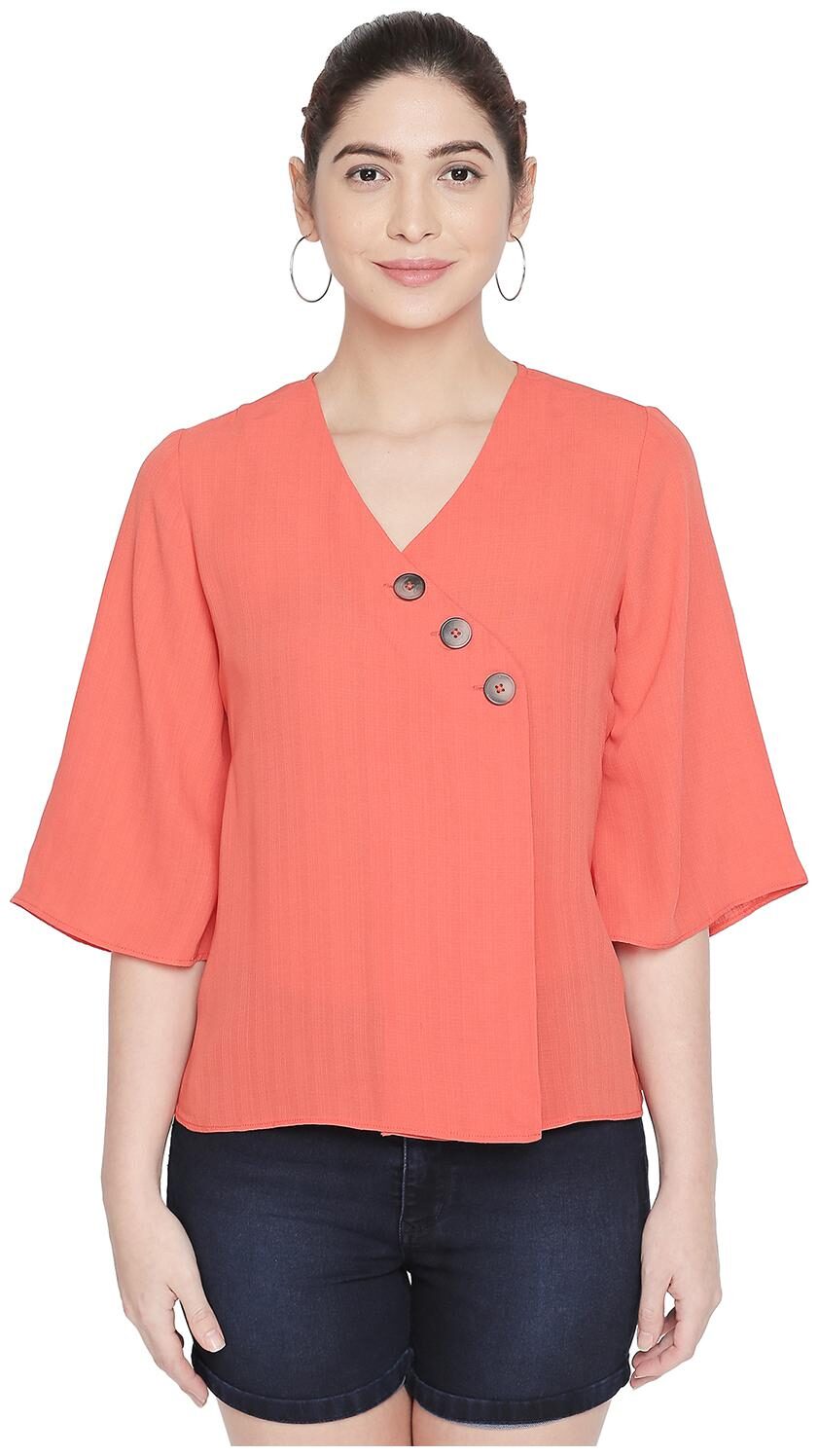 

Honey By Pantaloons Women Solid Regular top - Pink