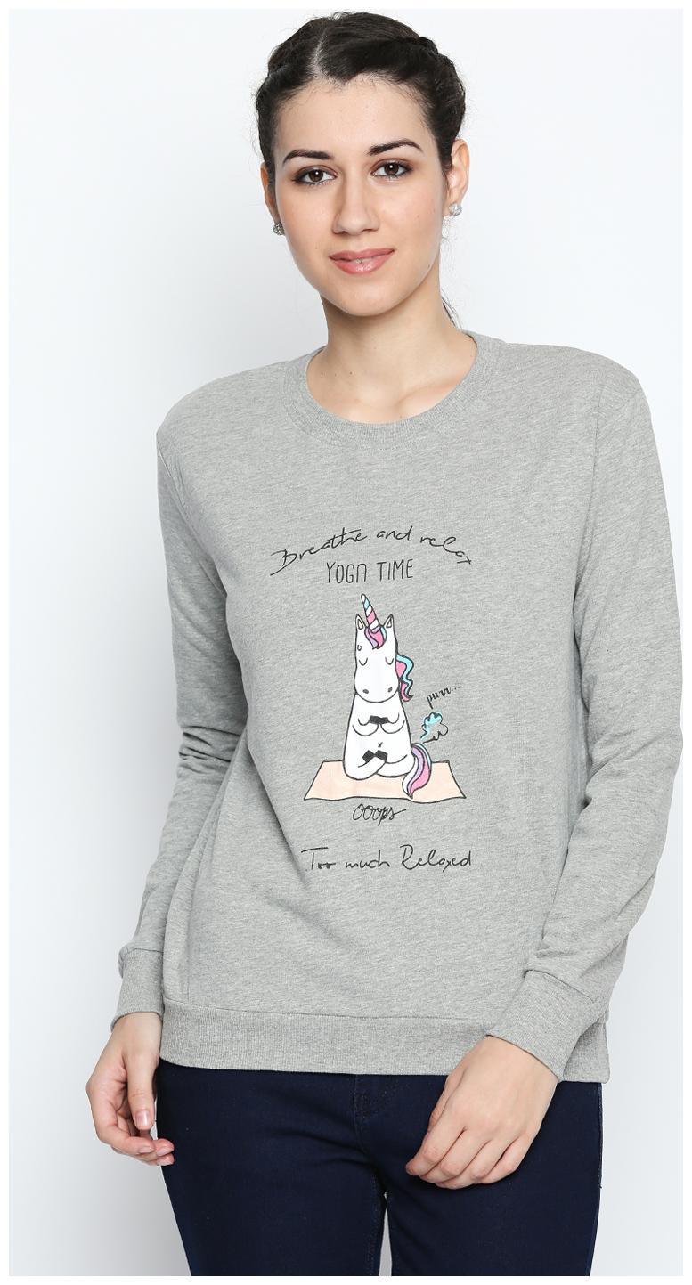 

Honey By Pantaloons Women Printed Sweatshirt - Grey