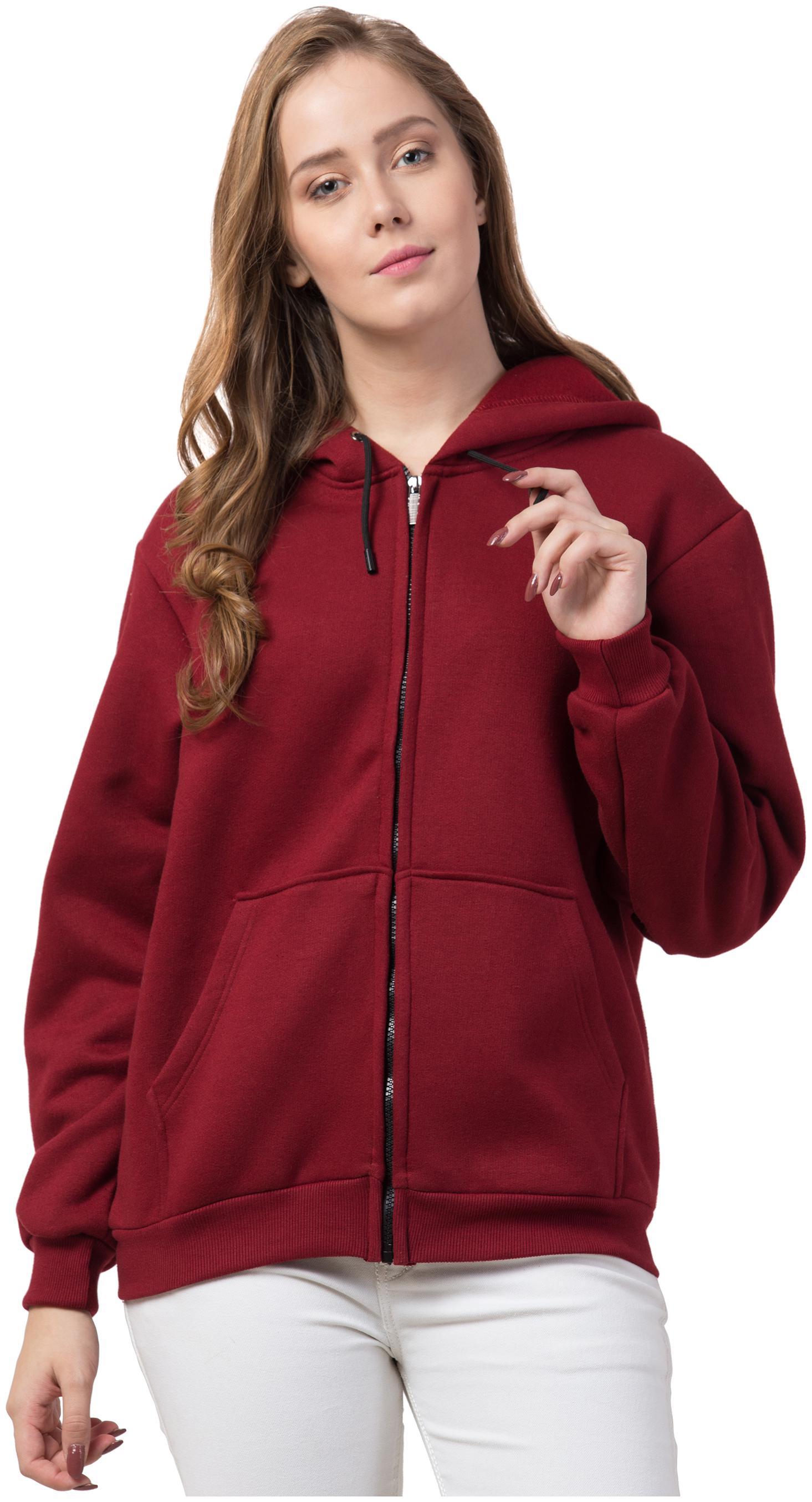 

Dibiya Women Solid Hoodie - Maroon