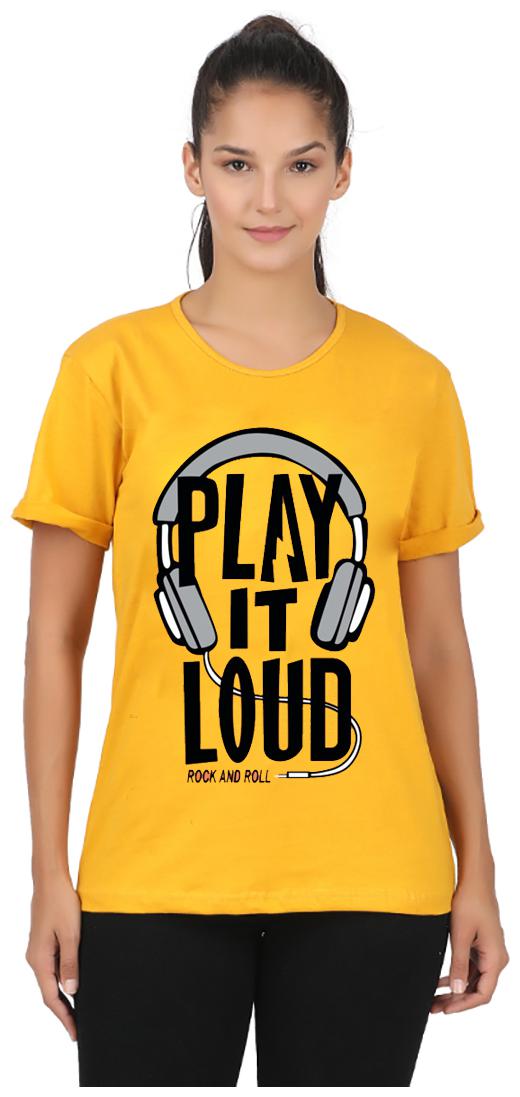 

HOTFITS Women Yellow Regular fit Round neck Cotton T shirt