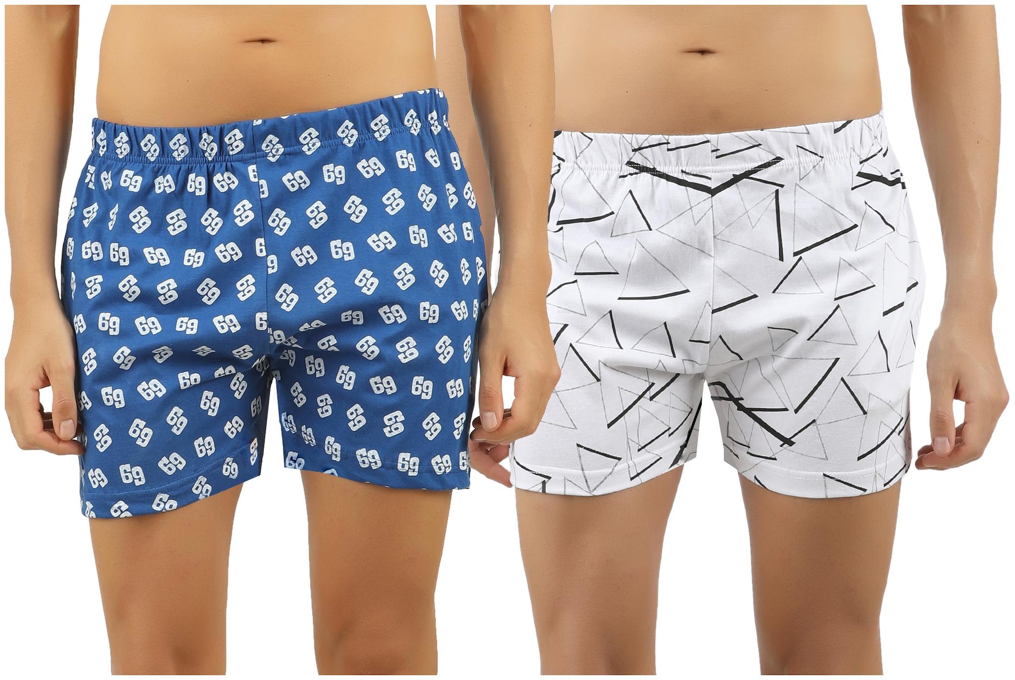 

Hotfits Summer Boxer Shorts -Pack of 2-Blue White-