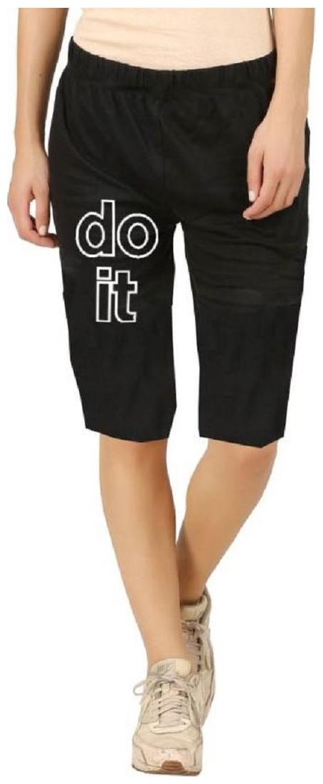 

HOTFITS Women Printed Regular shorts - Black