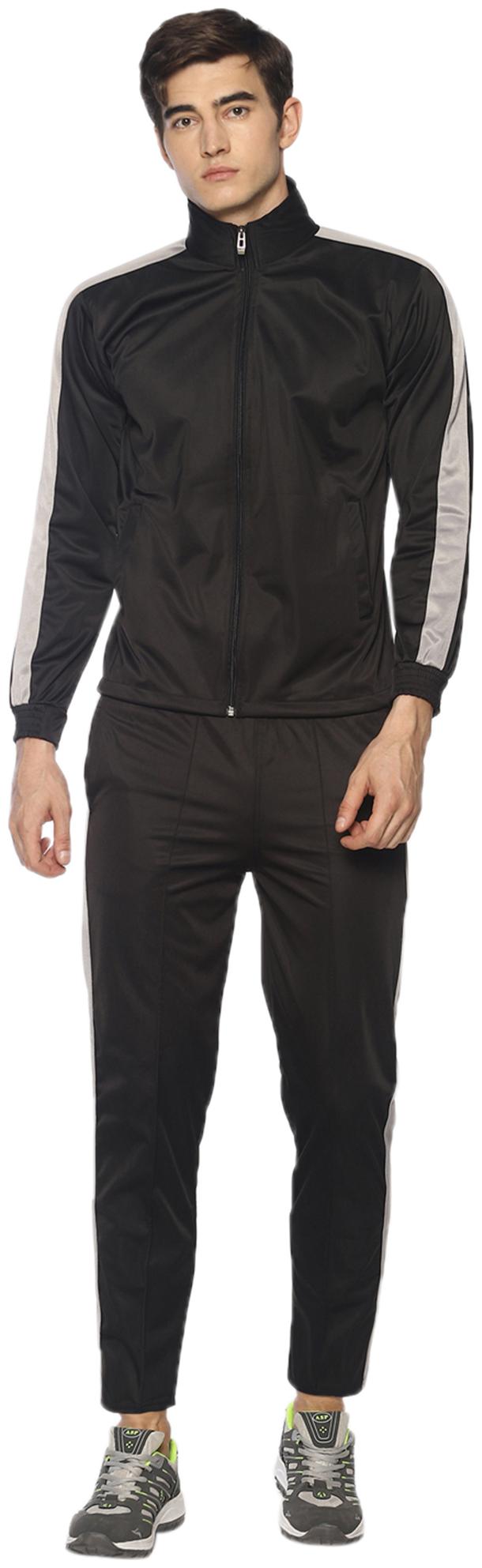 

HPS Sports Men Black Solid Regular Fit Track Suit