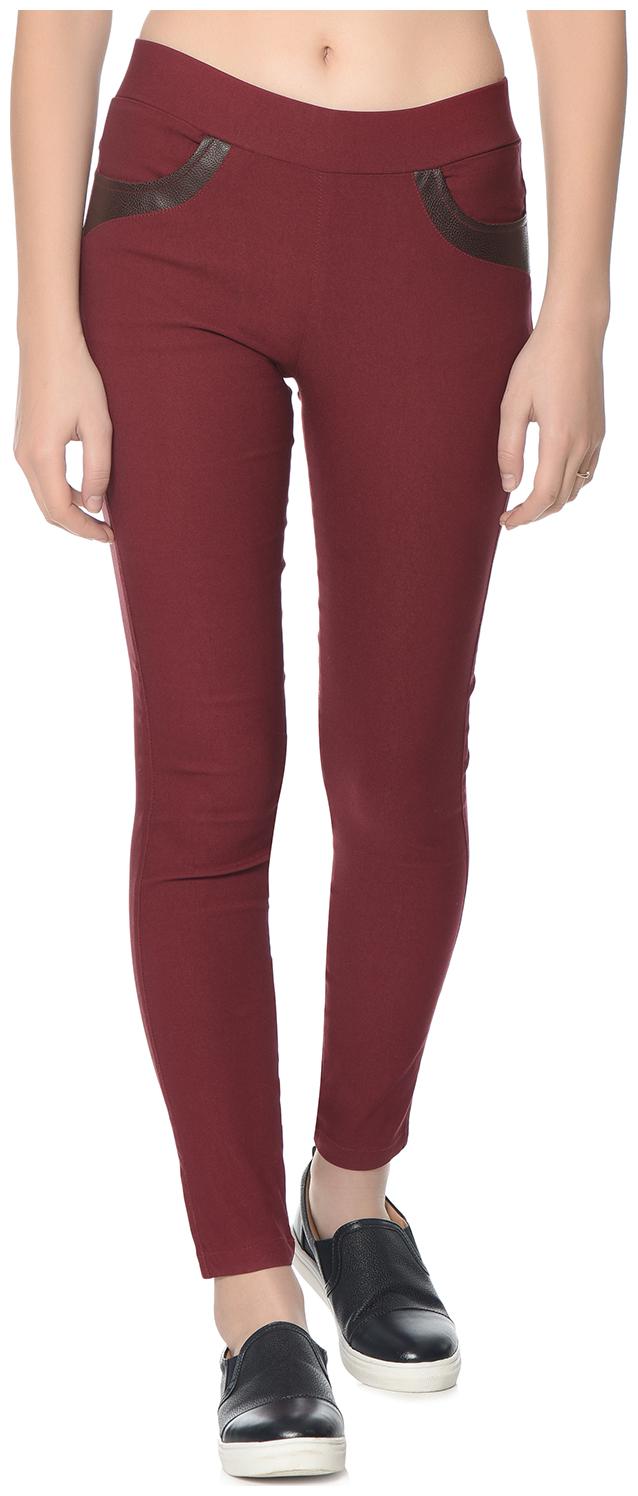 

HRIKSHIKA FASHION Women Maroon Straight fit Jegging
