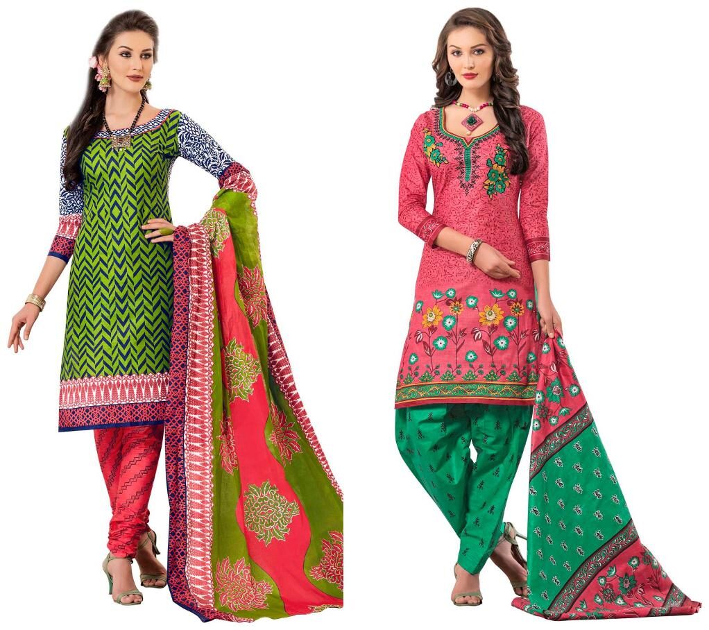 

HRINKAR 2 5 m Salwar Suit Dupatta Churidar Suit Material 2 Set Combo - HKRCMB1149