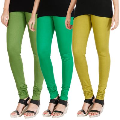 

HRINKAR LIGHT GREEN LIGHT GREEN LIGHT GREEN Soft Cotton Lycra Plain womens leggings combo Pack of 3 Size - L XL XXL - HLGCMB0289-XXL