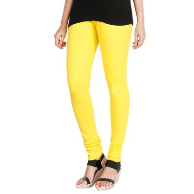 

HRINKAR LIGHT YELLOW Soft Cotton Lycra Plain leggings womens and girls combo Size - L XL XXL - HLGS1530-XL