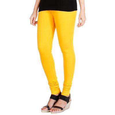 

HRINKAR MANGO YELLOW Soft Cotton Lycra Plain leggings for girls Size - L XL XXL - HLGS1525-XXL