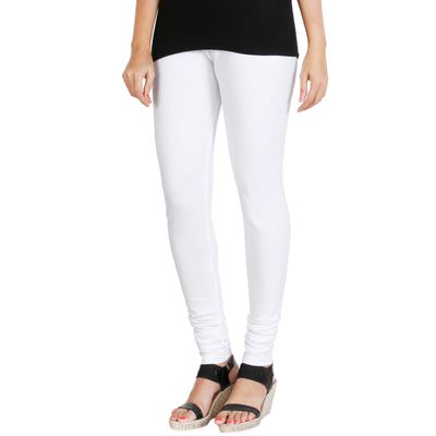 

HRINKAR WHITE Soft Cotton Lycra Plain leggings for womens combo Size - L XL XXL - HLGS1539-XL