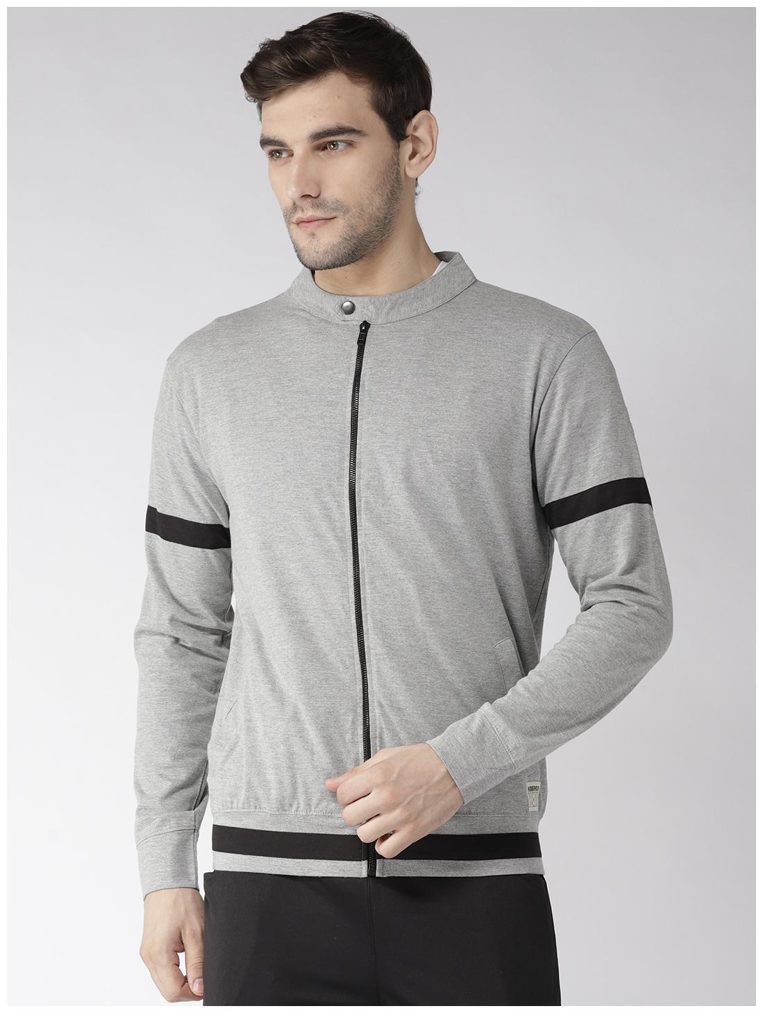 

Hubberholme Men Grey Henley neck Sweatshirt
