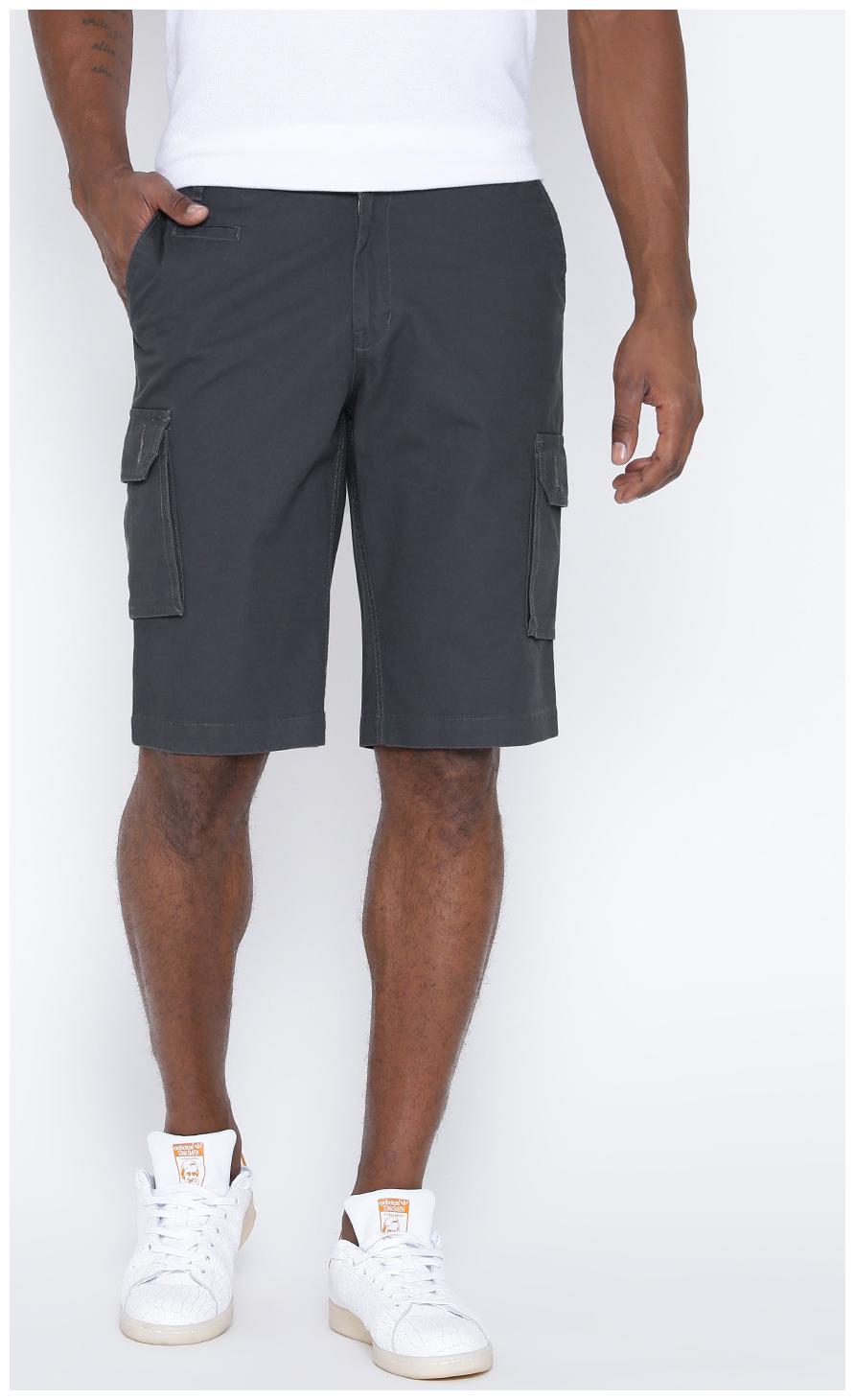 

Hubberholme Men Grey Slim Fit Cargo Shorts
