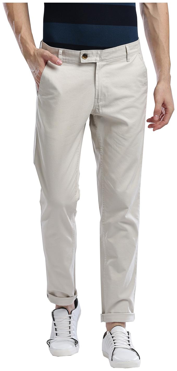 

Hubberholme Men White Solid Slim fit Regular trousers
