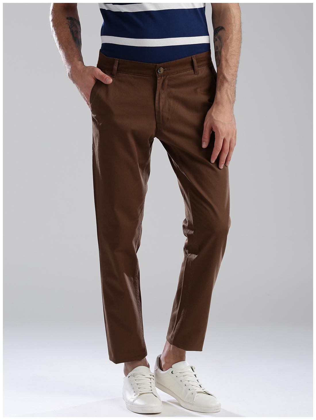 

Hubberholme Men Brown Solid Slim fit Regular trousers