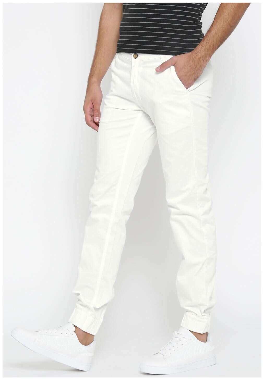 

Hubberholme Men White Solid Slim fit Joggers