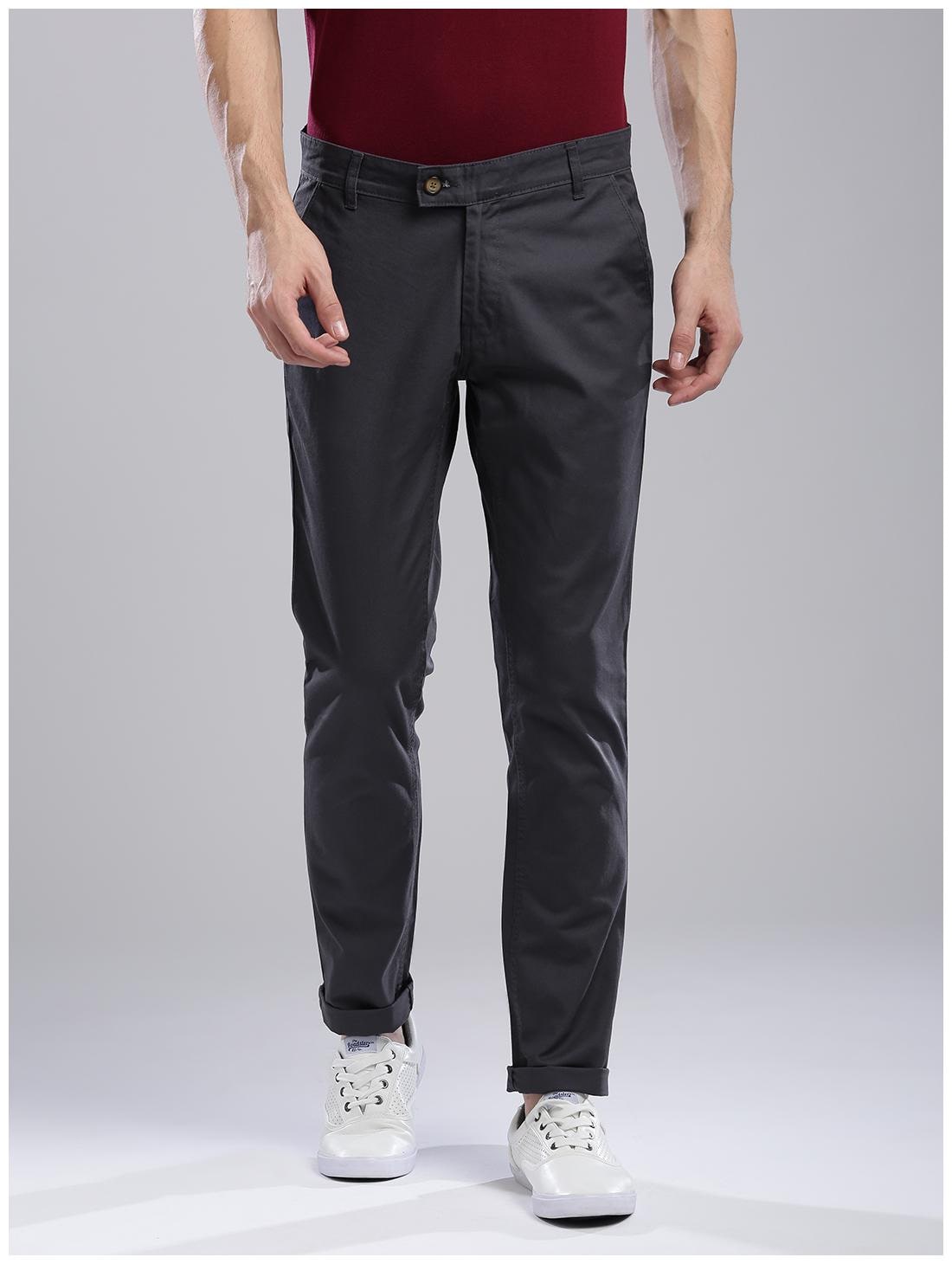 

Hubberholme Men Grey Solid Slim fit Chinos