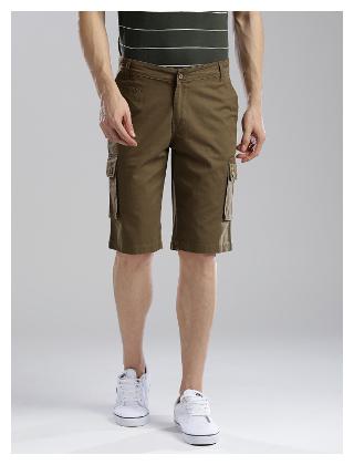 

Hubberholme Men Brown Slim Fit Cargo Shorts