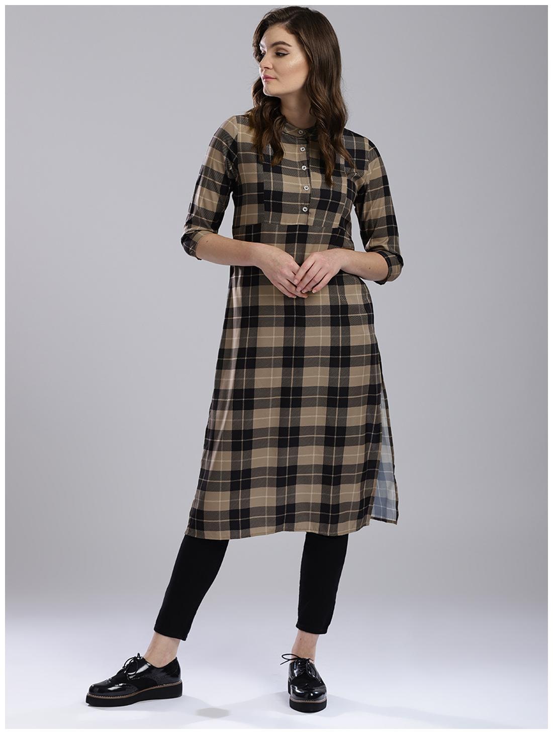 

Hubberholme Black American Crepe Kurta