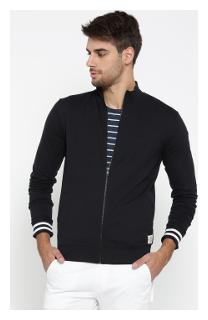 

Hubberholme Men Black High neck Sweatshirt