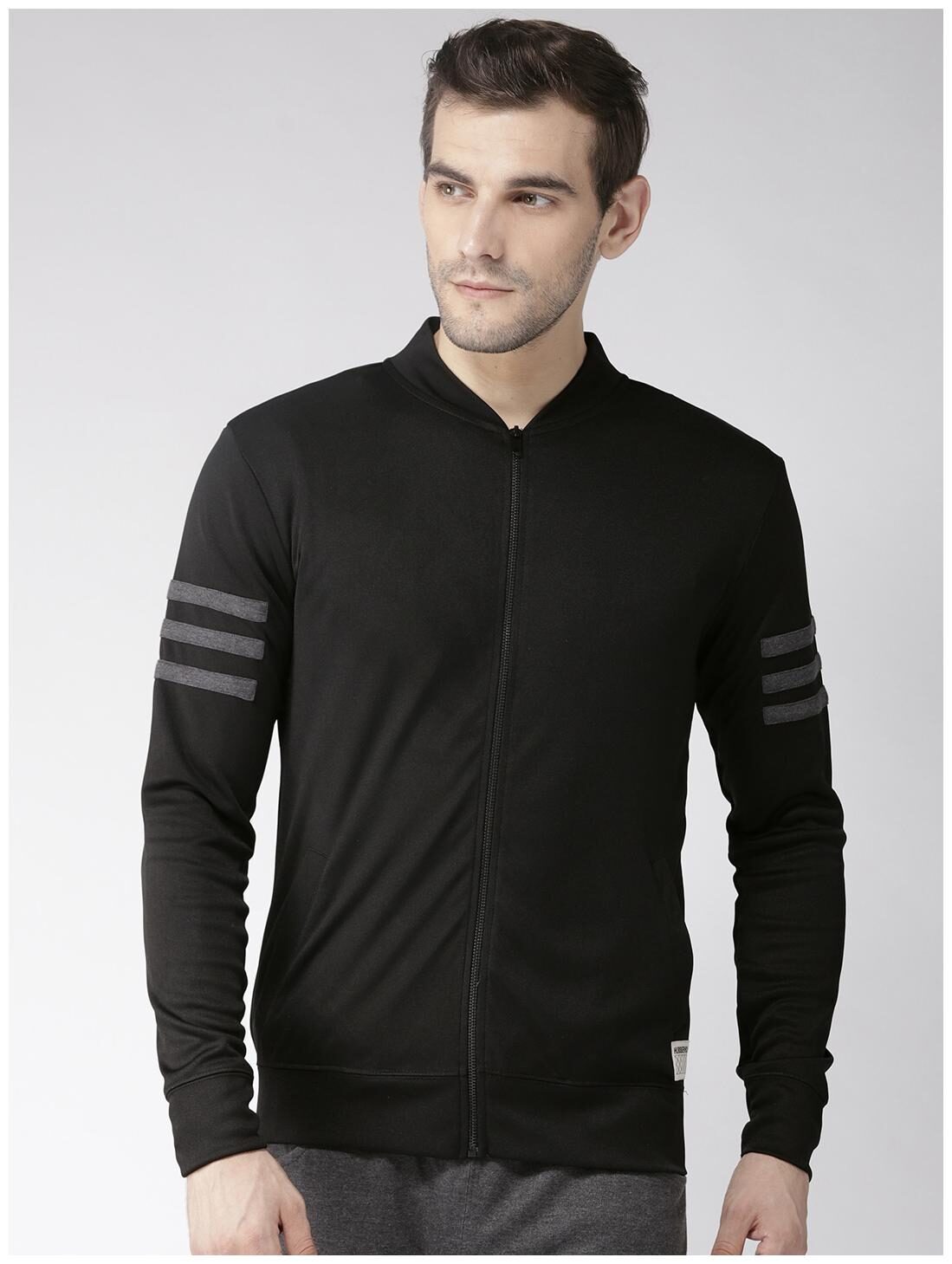 

Hubberholme Men Black Henley neck Sweatshirt