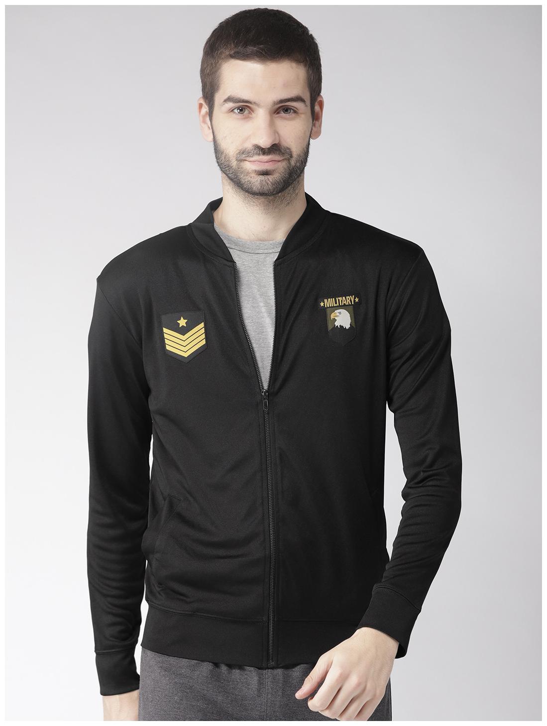 

Hubberholme Men Black Henley neck Sweatshirt