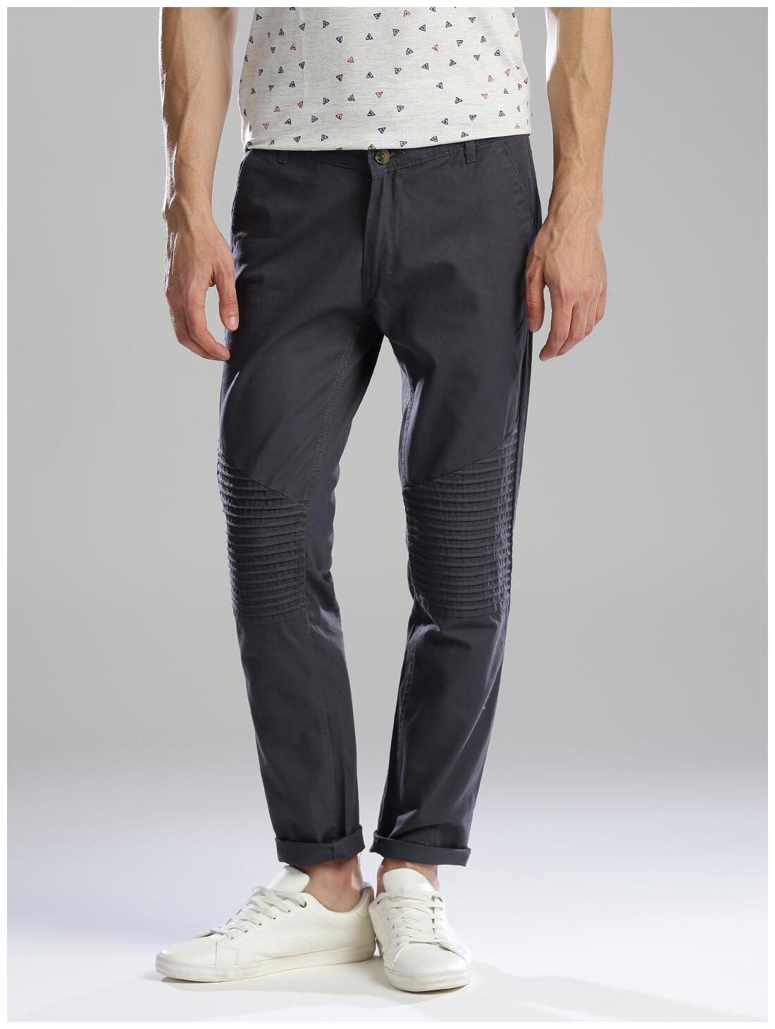 

Hubberholme Men Grey Textured Slim fit Regular trousers