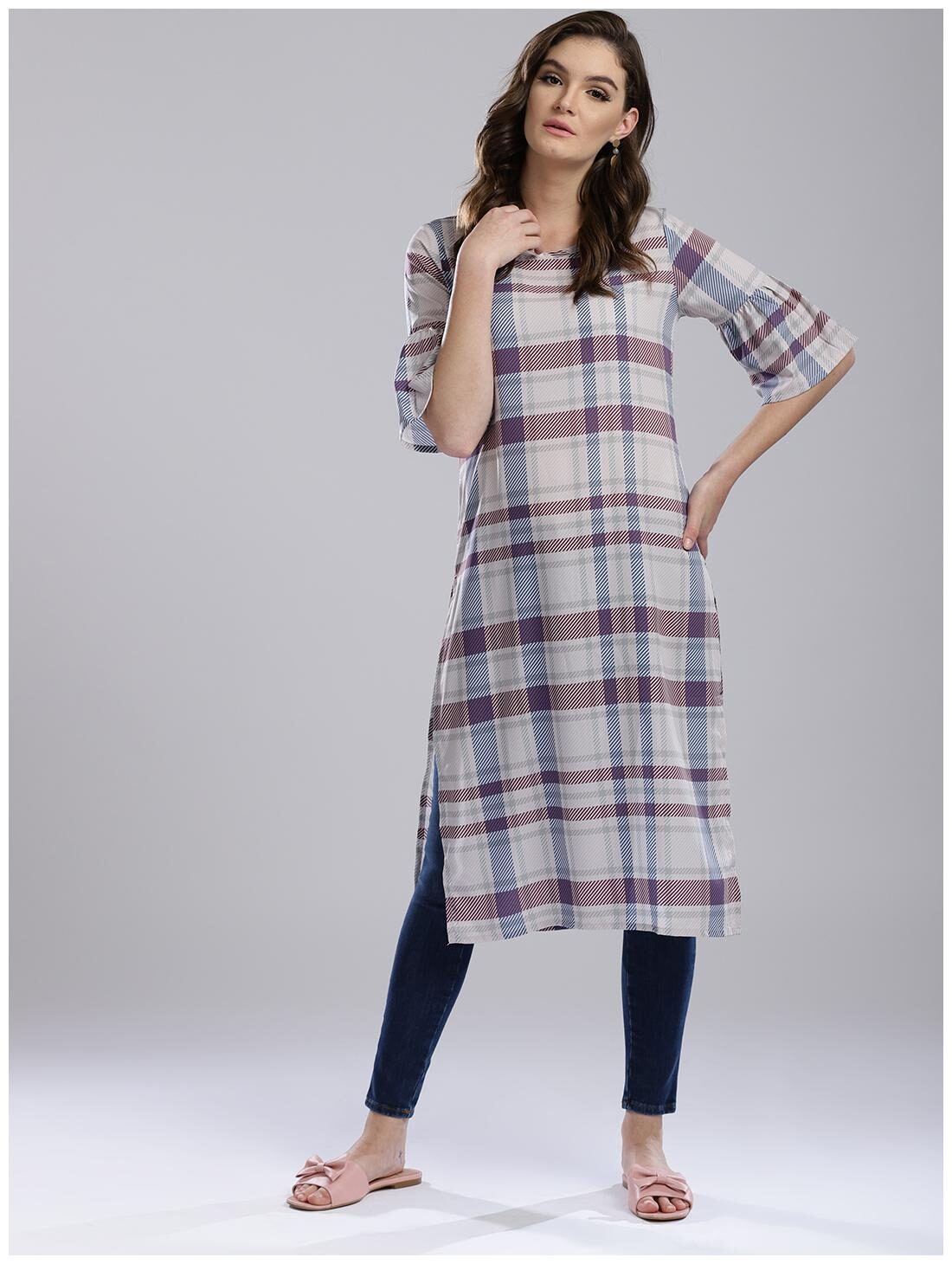 

Hubberholme Cream American Crepe Kurta