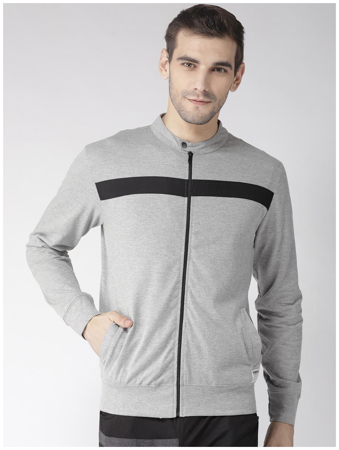 

Hubberholme Men Grey Henley neck Sweatshirt
