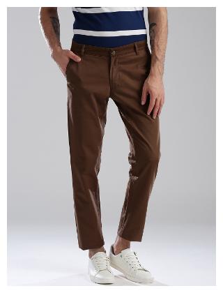 

Hubberholme Men Brown Solid Slim fit Regular trousers