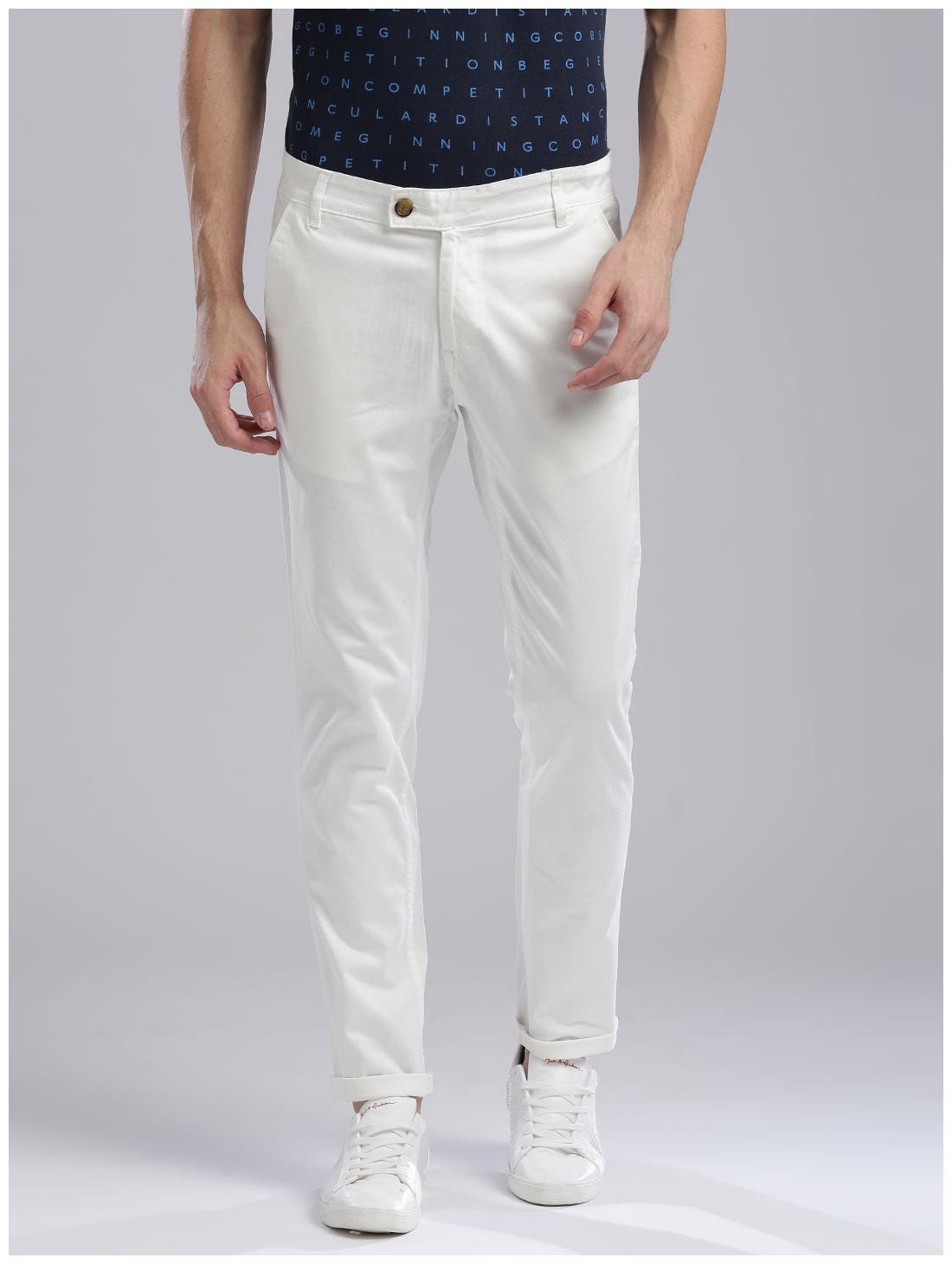 

Hubberholme Men White Solid Slim fit Chinos