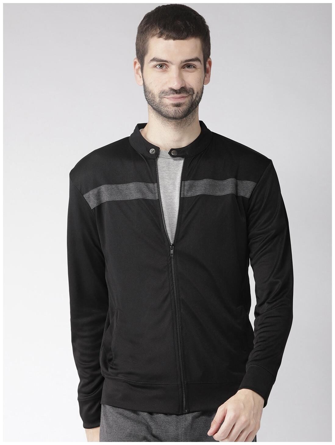 

Hubberholme Men Black Henley neck Sweatshirt