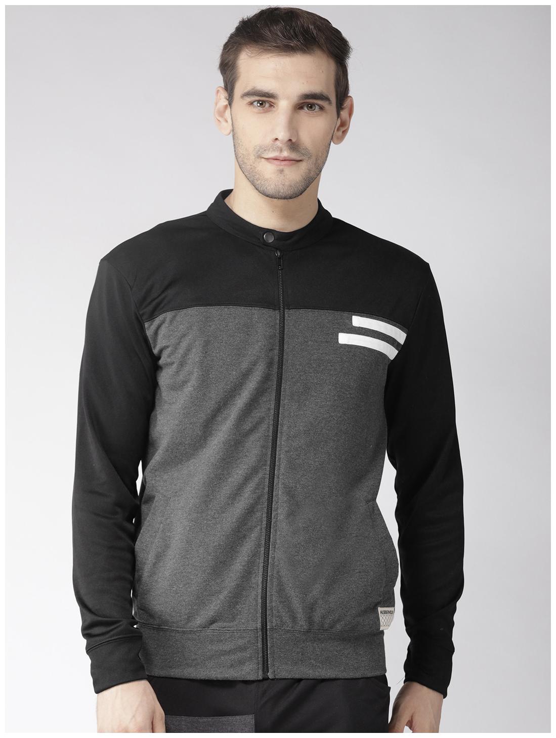 

Hubberholme Men Black Henley neck Sweatshirt