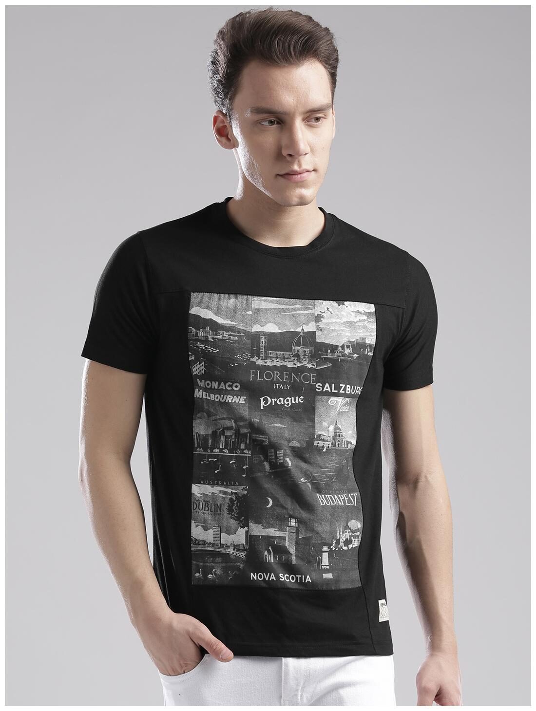 

Hubberholme Men Black Regular fit Cotton Round neck T-Shirt - Pack Of 1