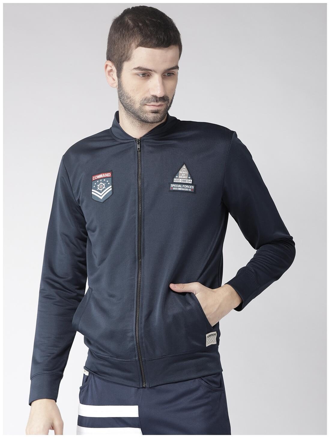 

Hubberholme Men Blue Henley neck Sweatshirt