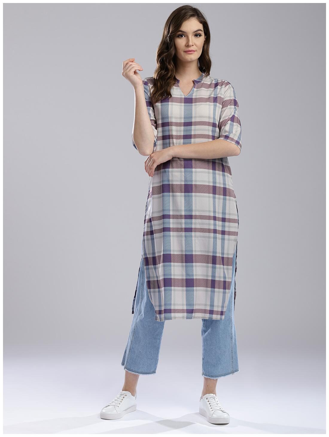 

Hubberholme Beige American Crepe Kurta