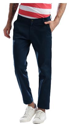 

Hubberholme Men Blue Solid Slim fit Regular trousers