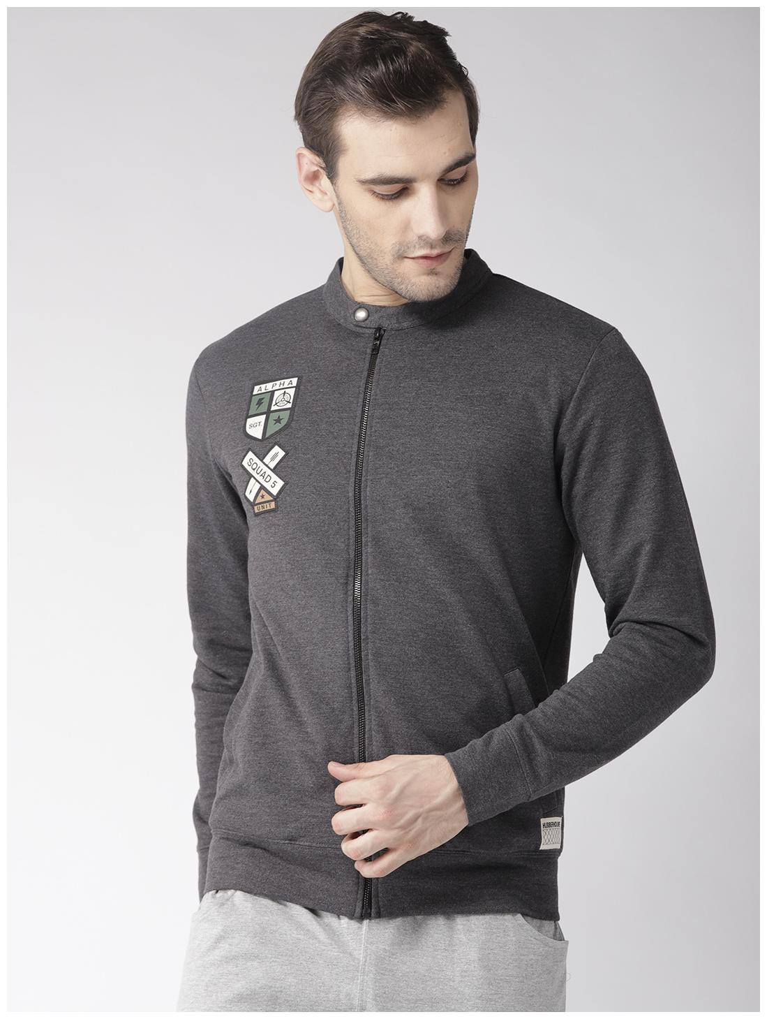

Hubberholme Men Grey Henley neck Sweatshirt