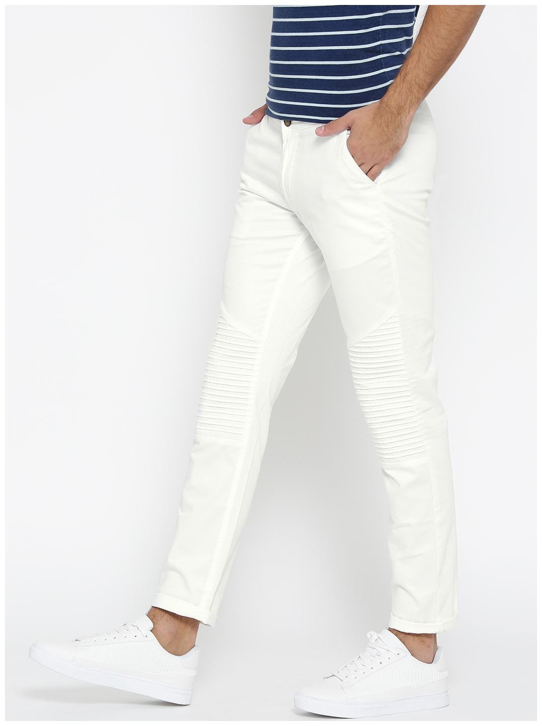 

Hubberholme Men White Solid Slim fit Regular trousers