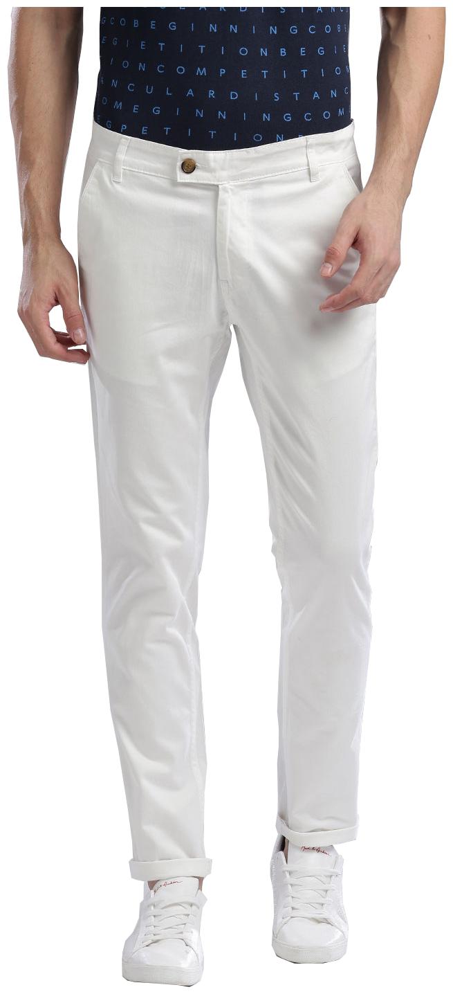 

Hubberholme Men White Solid Slim fit Chinos