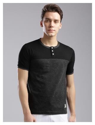 

Hubberholme Men Black Regular fit Polyester Henley neck T-Shirt - Pack Of 1