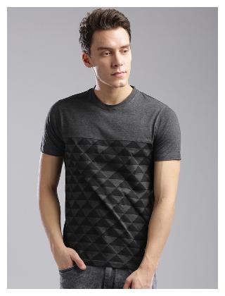 

Hubberholme Men s Regular Fit Round Neck Solid T-Shirt - Grey