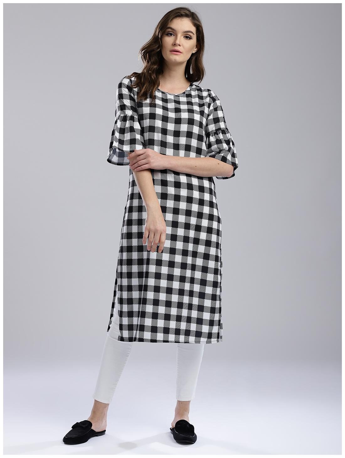 

Hubberholme Black American Crepe Kurta